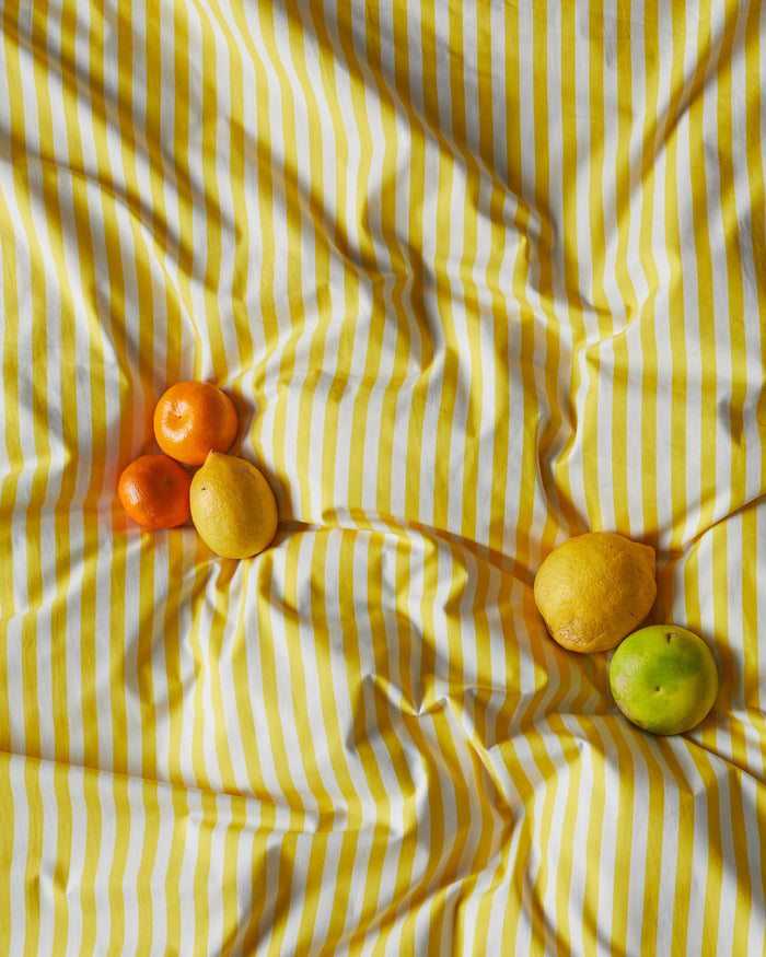 Limoncello Stripe Organic Cotton Quilt Cover (US)