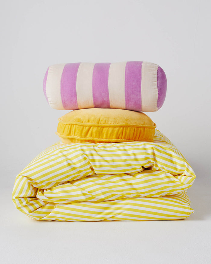 Limoncello Stripe Organic Cotton Quilt Cover (US)