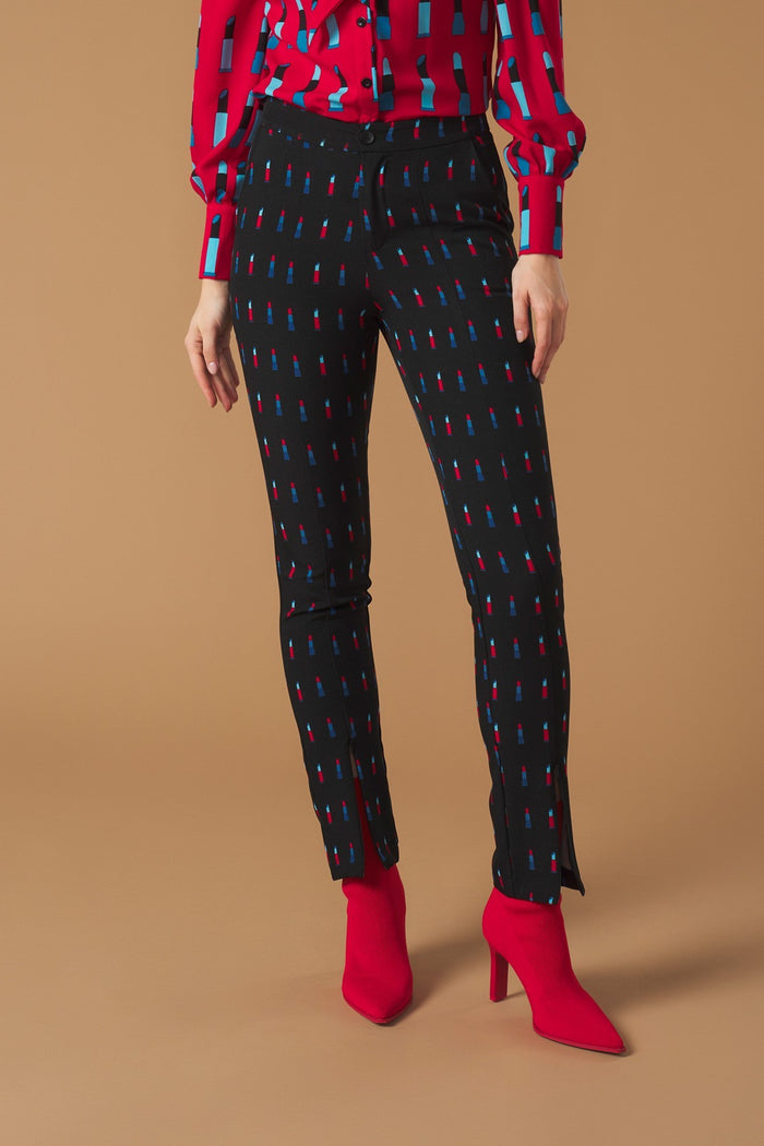 LIPSTICK TROUSERS (BLACK/MULTI)