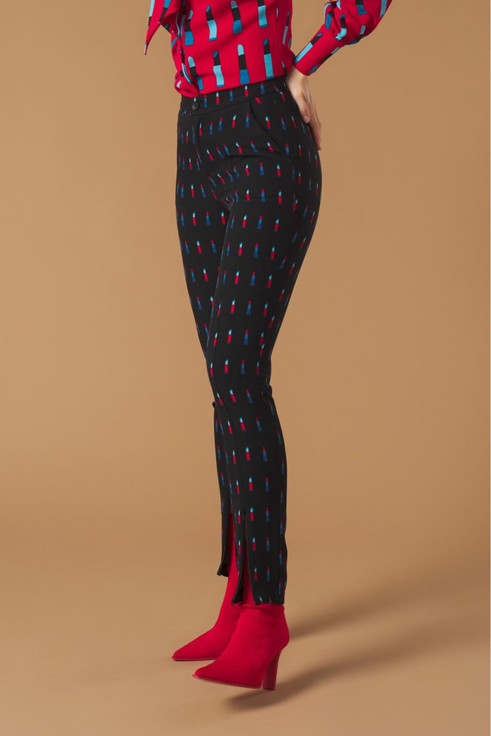 LIPSTICK TROUSERS (BLACK/MULTI)