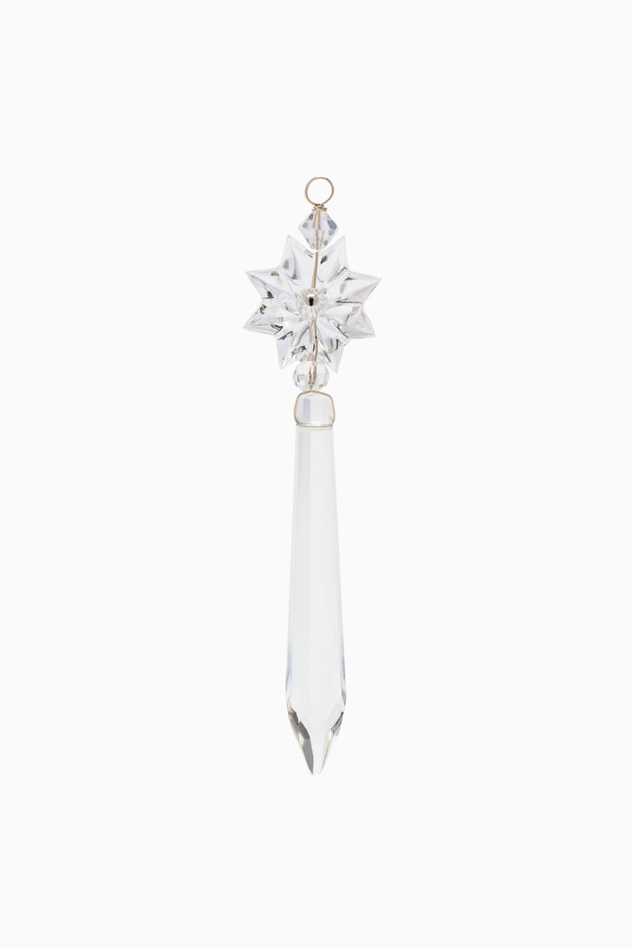 Clear Hand-Blown Lobmeyr Crystal Holiday Ornament - Front View | Ulla Johnson
