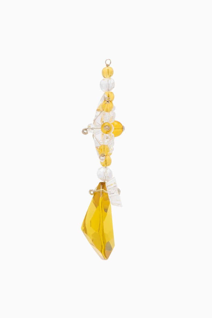 Yellow Lobmeyr Hand-Blown Crystal Holiday Ornament - Side Profile | Ulla Johnson