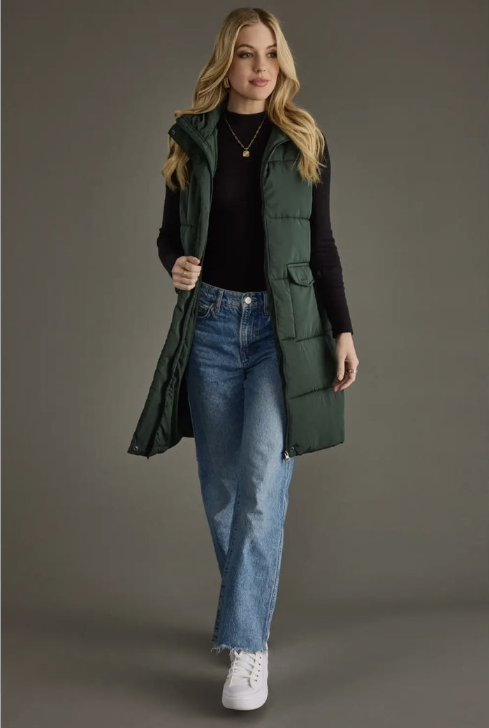 Long Vest Dark Green