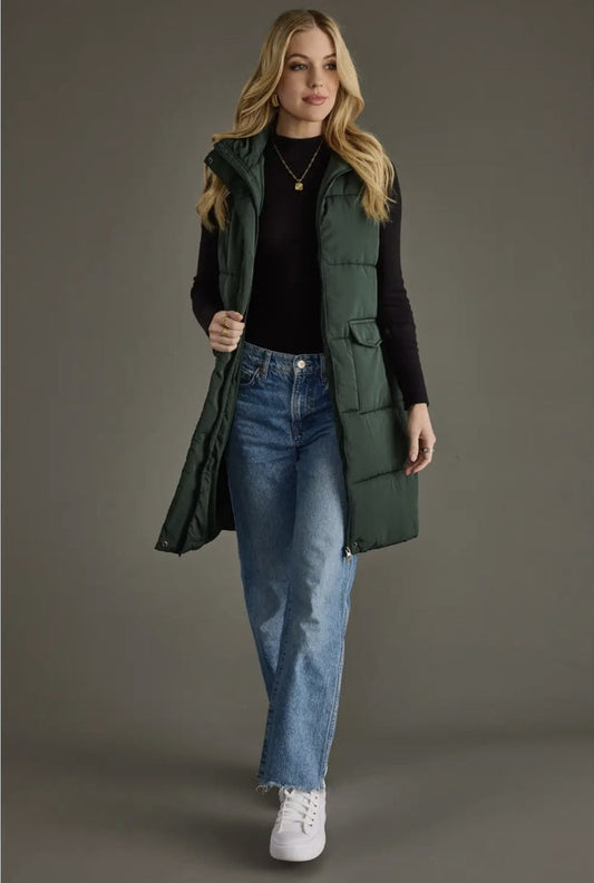 Long Vest Dark Green