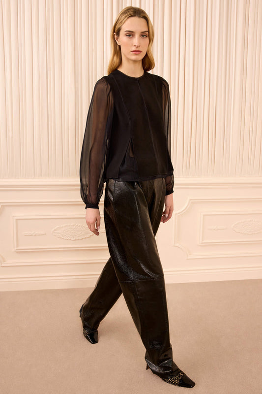 Lucette Long Sleeve Blouse - Noir