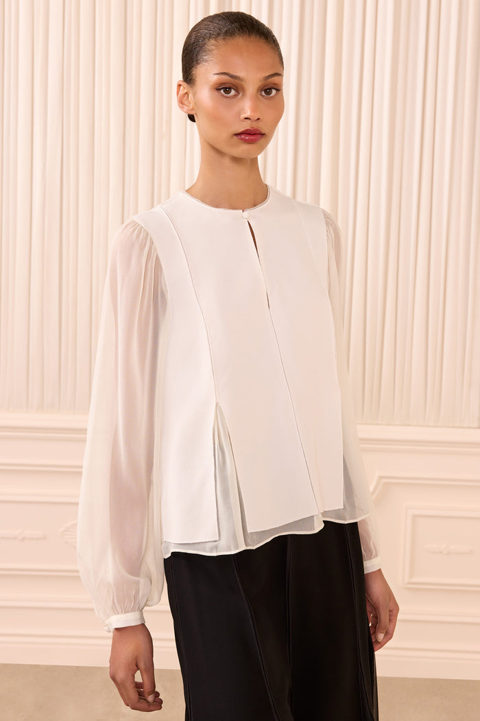 Lucette Long Sleeve Blouse - Pearled Ivory