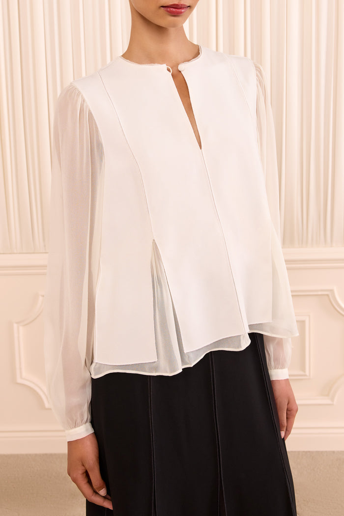 Lucette Long Sleeve Blouse - Pearled Ivory