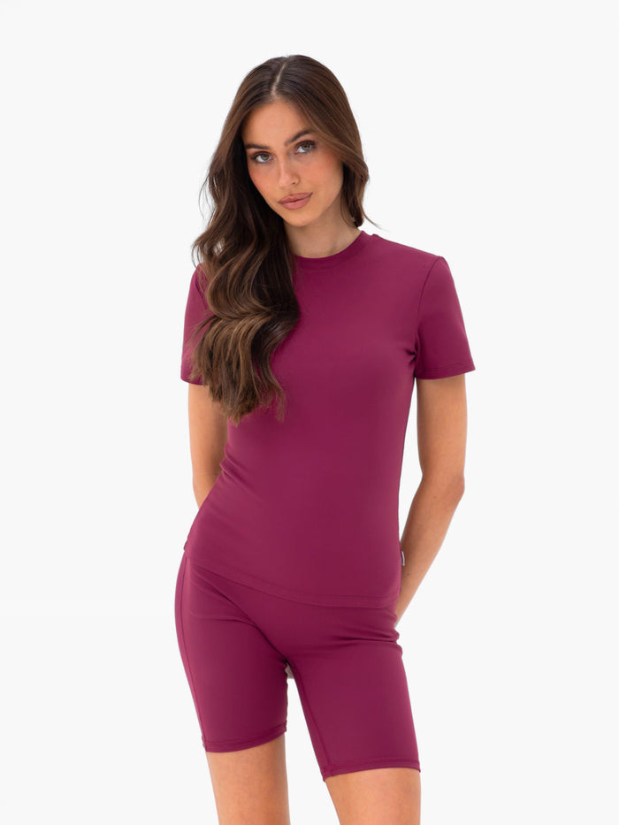Lucia Baby Tee - Wine Red