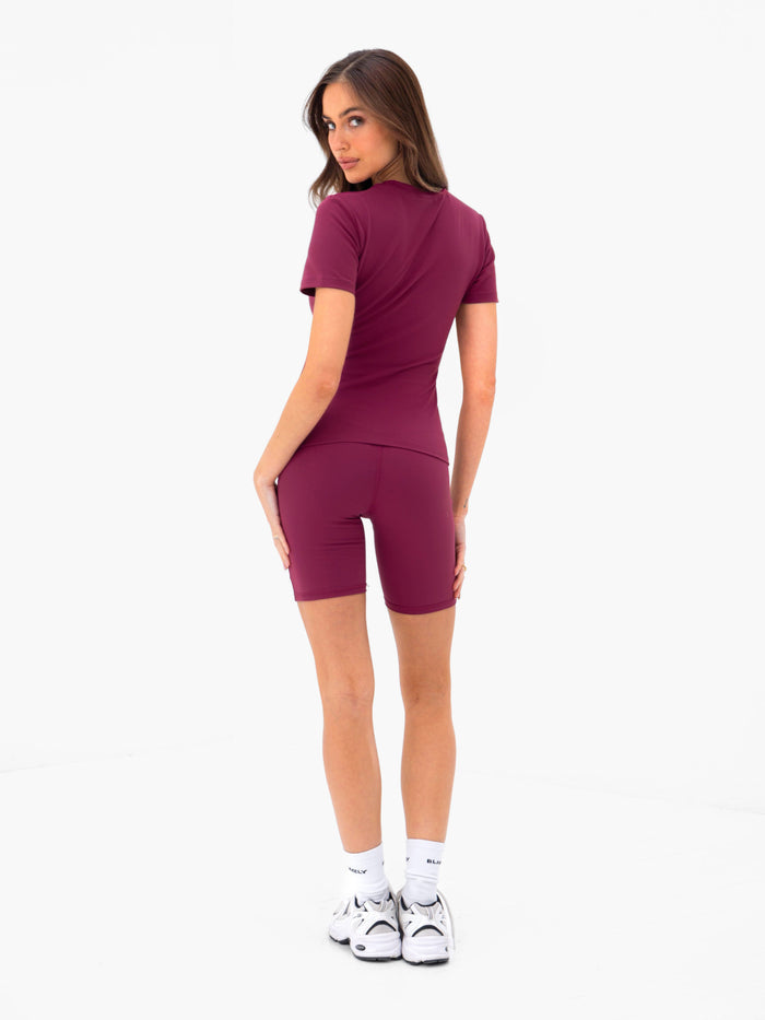 Lucia Baby Tee - Wine Red