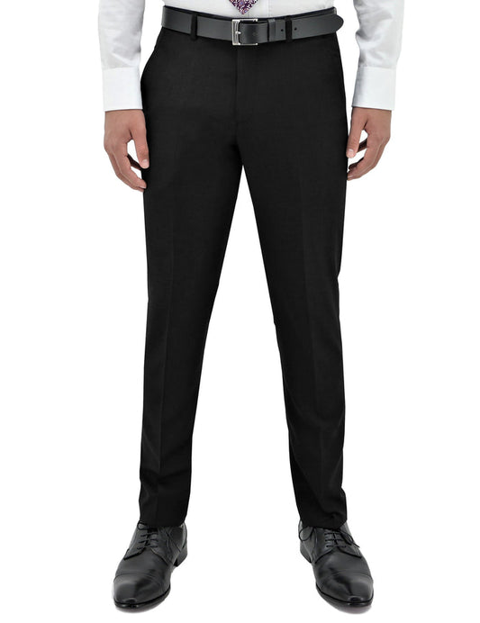 Lyon 106 Black Australian Merino Wool Suit Trouser