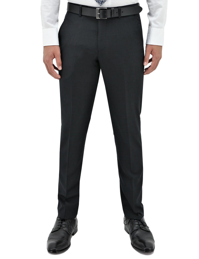 Lyon 106 Charcoal Australian Merino Wool Suit Trouser