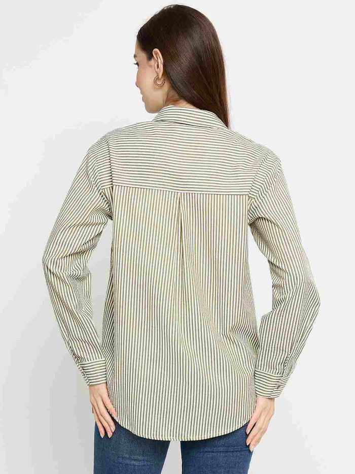 Madame Embroidered Green Shirt