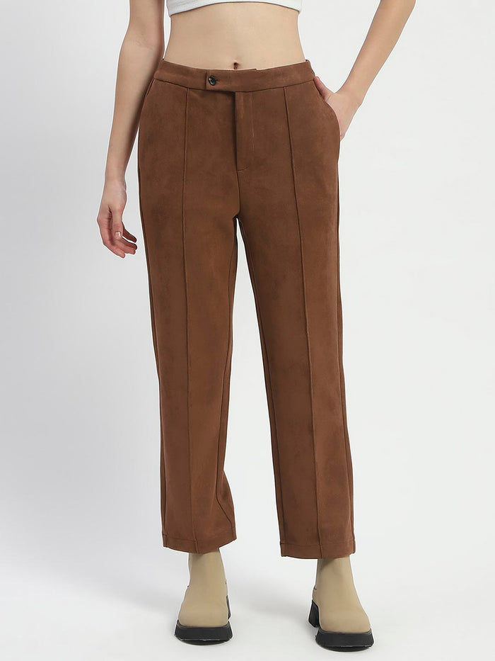 Madame Solid Tan Pleated Gurkha Trousers