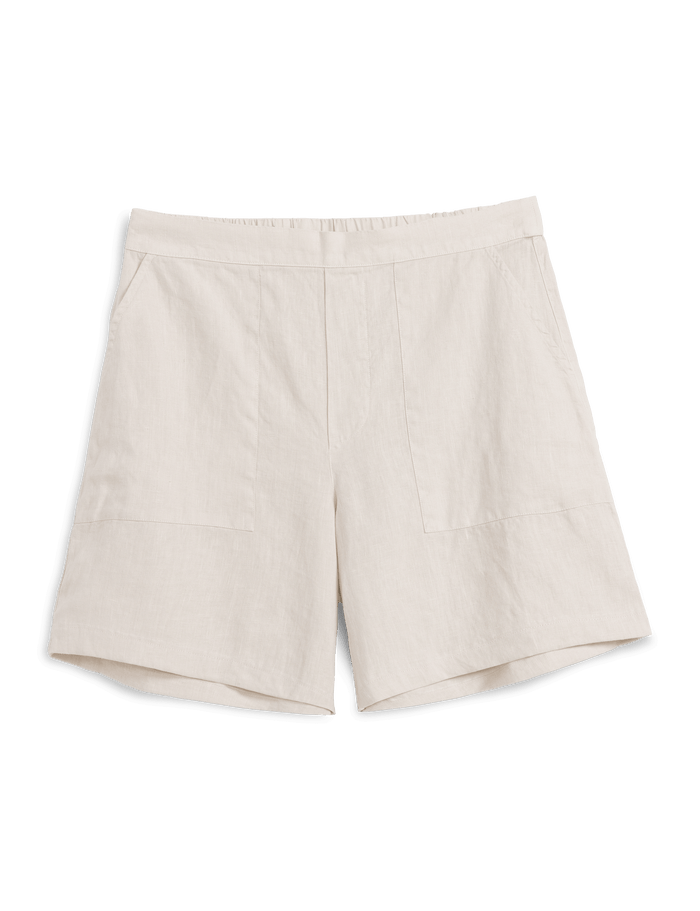 Beige shorts on a black background