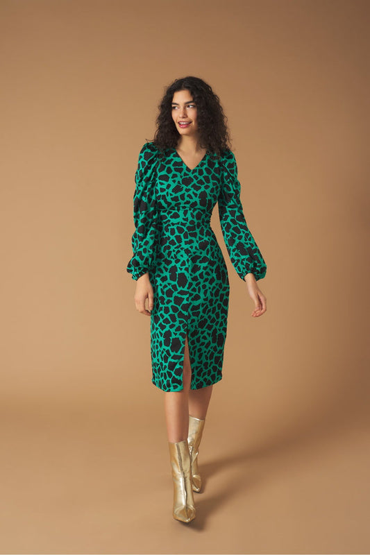 MAE DRESS (GREEN/BLACK)