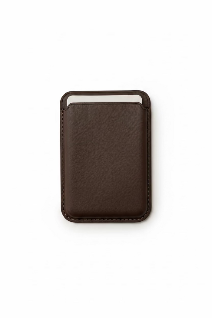 ModSoles MagSafe Card Wallet Khaki – slim vegan leather magnetic iPhone wallet front view