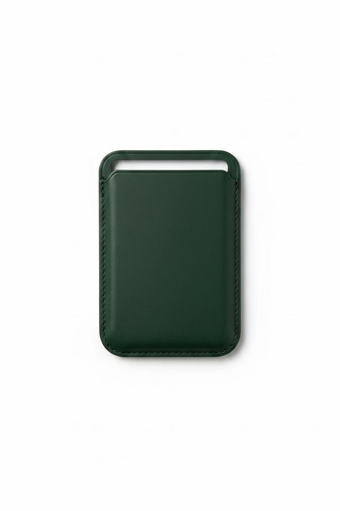 ModSoles MagSafe Card Wallet Evergreen – slim vegan leather magnetic iPhone wallet front view