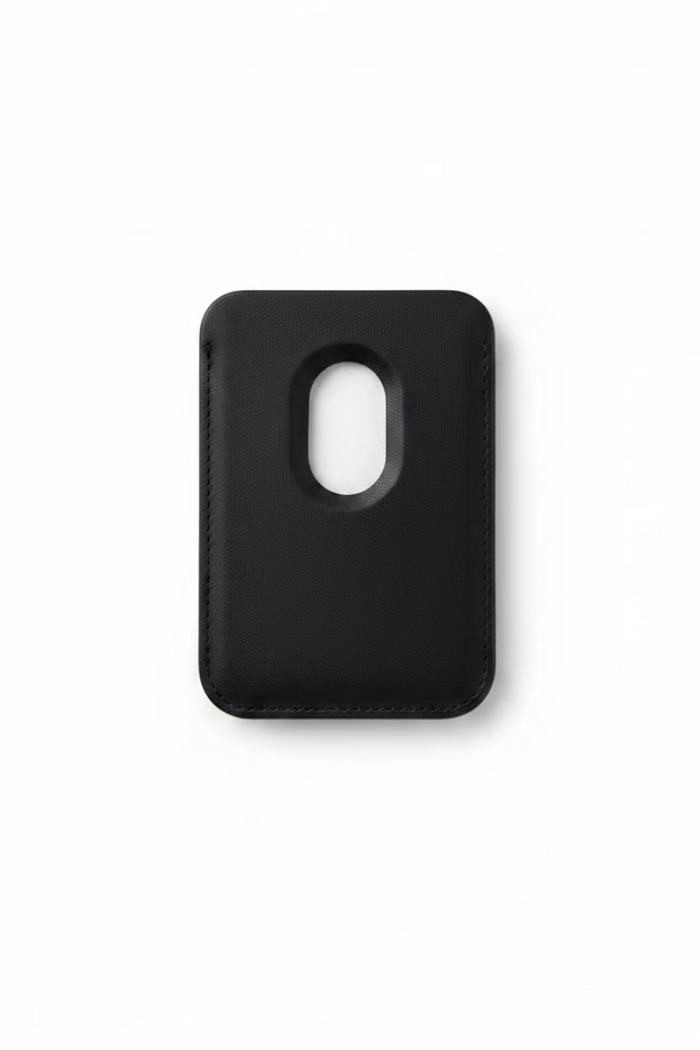 ModSoles MagSafe Card Wallet Obsidian back view – MagSafe magnetic attachment ring for iPhone compatibility