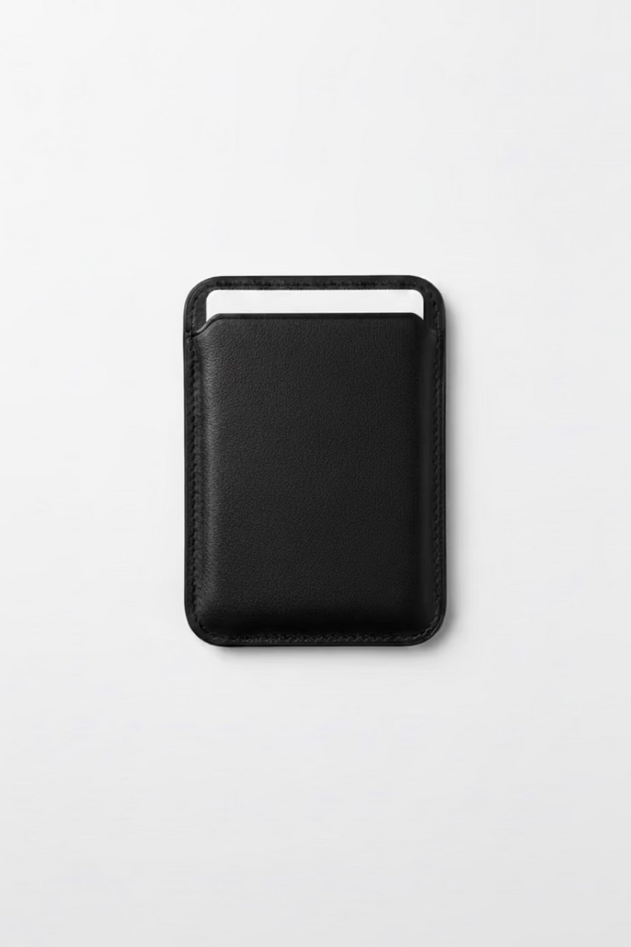 ModSoles MagSafe Card Wallet Obsidian – slim vegan leather magnetic iPhone wallet front view
