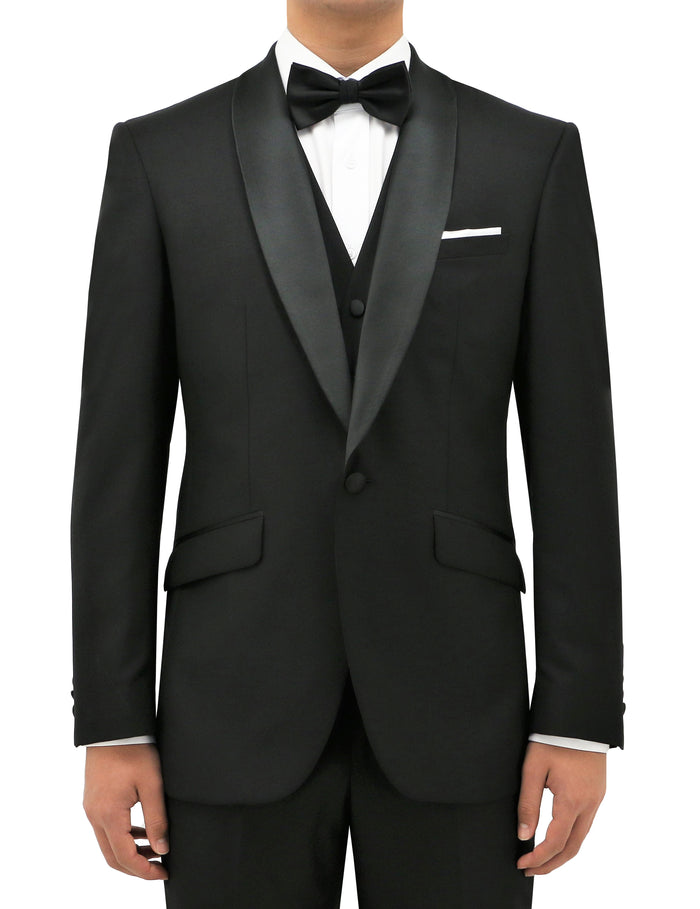 Manta 106 Black Australian Merino Wool Dinner Jacket