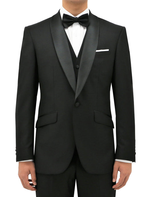 Manta 106 Black Australian Merino Wool Dinner Jacket