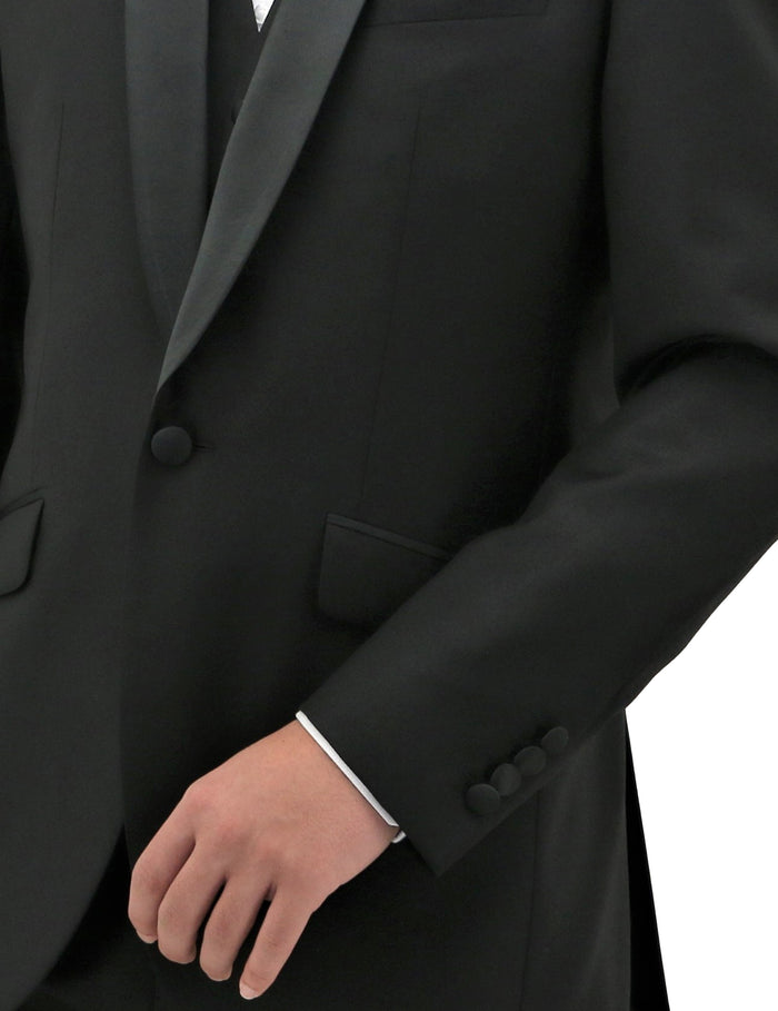 Manta 106 Black Australian Merino Wool Dinner Jacket