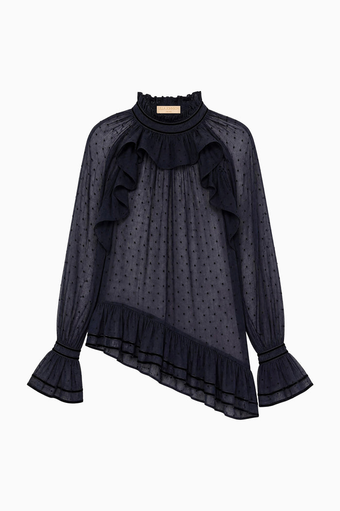 Marcella Long Sleeve Cotton Blouse - Nightfall