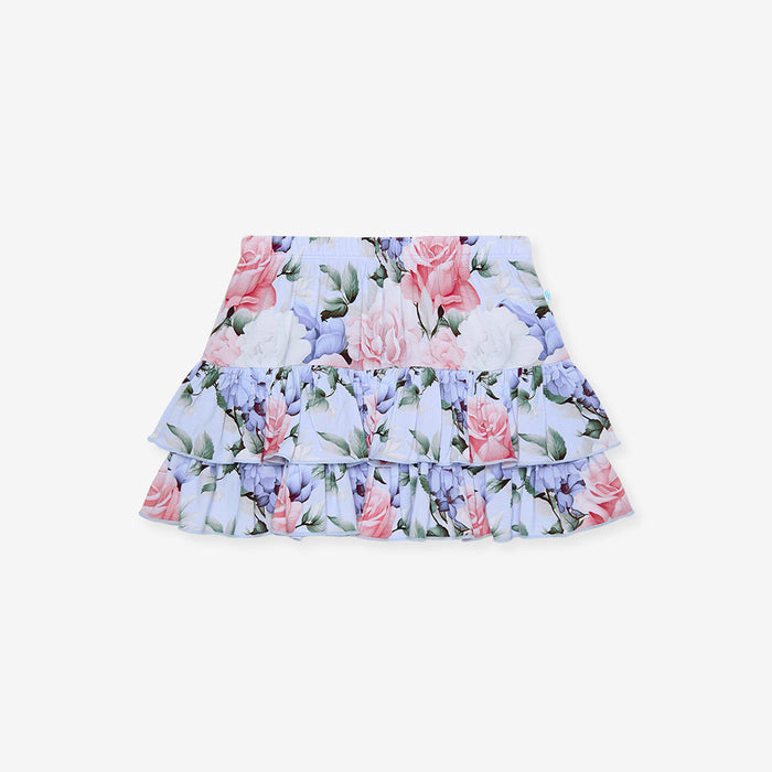 Floral tiered skirt on a white background