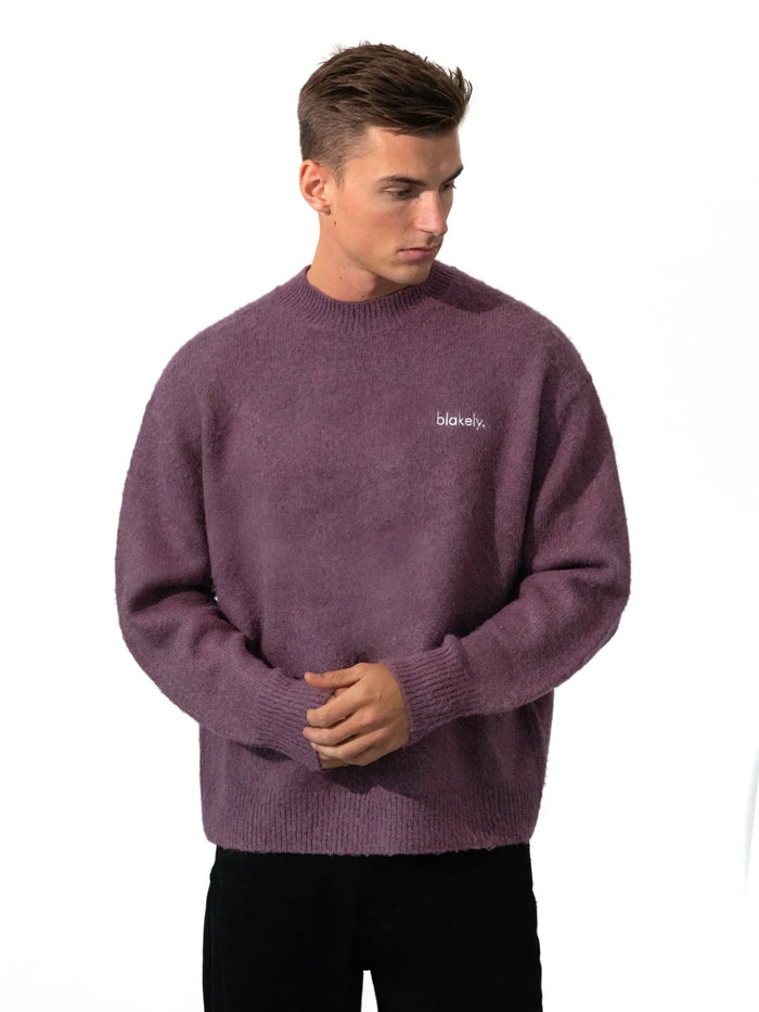 Mason Relaxed Knitted Jumper - Plum
