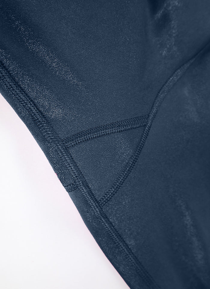 CRZ YOGA Women Butterluxe Matte Faux Leather Leggings 25'' FRENCH NAVY Classic Pattern