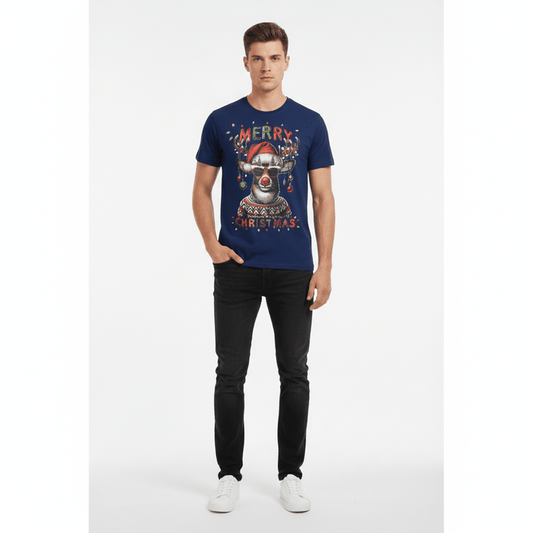 Mens Christmas T-Shirt Novelty Festive Party Tee 100% Cotton