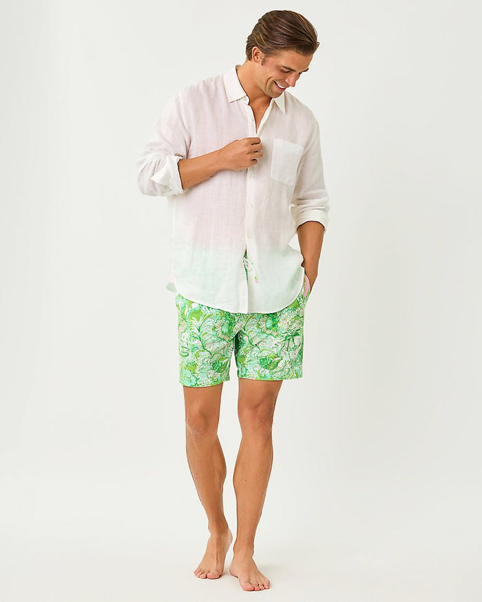 Lilly Pulitzer - Mens Stuff Del Lago Swim Trunk - Resort White Ship To Shore