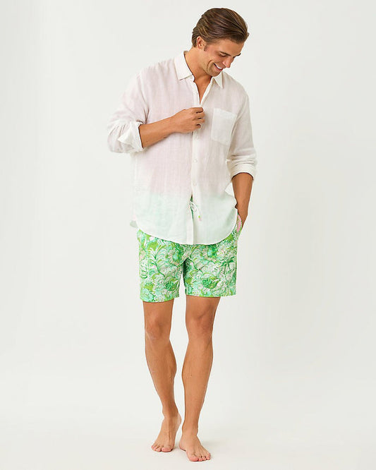 Lilly Pulitzer - Mens Stuff Del Lago Swim Trunk - Resort White Ship To Shore