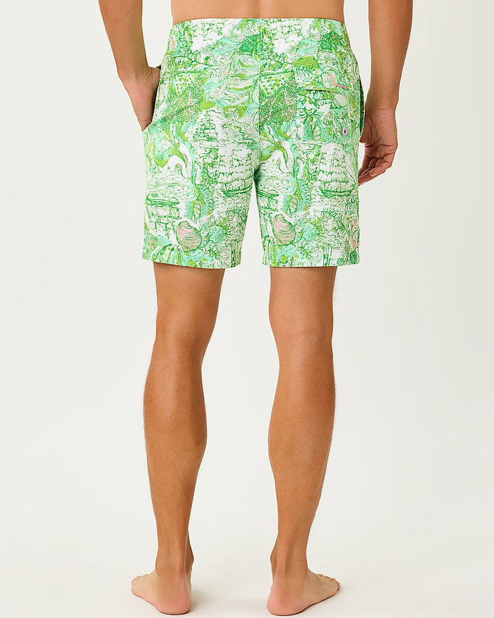 Lilly Pulitzer - Mens Stuff Del Lago Swim Trunk - Resort White Ship To Shore