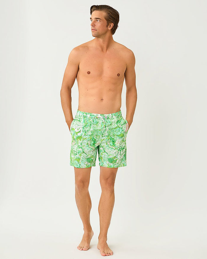 Lilly Pulitzer - Mens Stuff Del Lago Swim Trunk - Resort White Ship To Shore