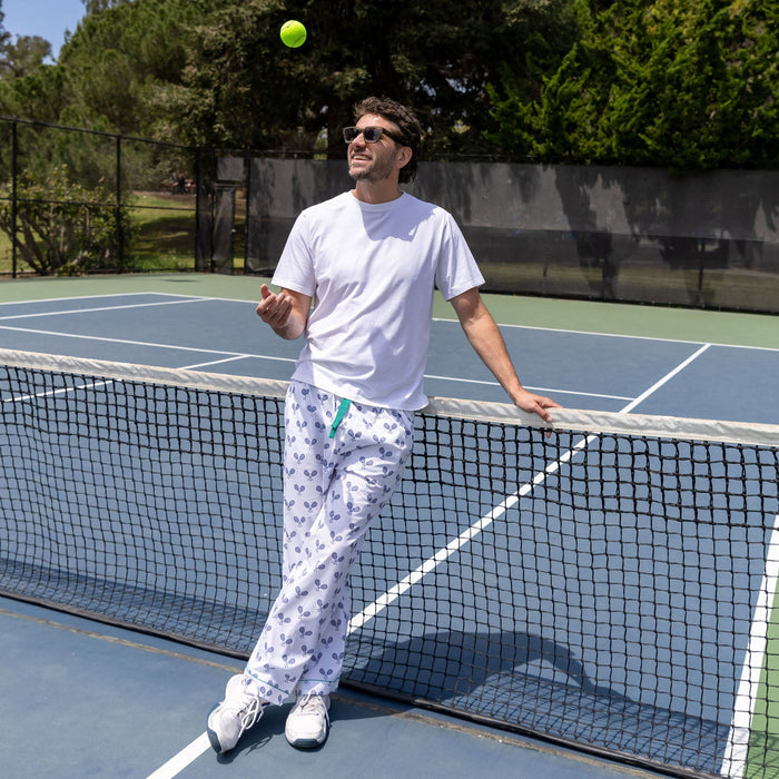 Men's Tennis Navy PJ Pants - Organic Cotton Poplin