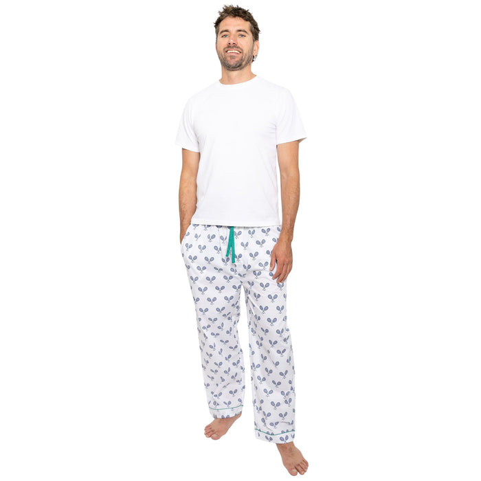 Men's Tennis Navy PJ Pants - Organic Cotton Poplin