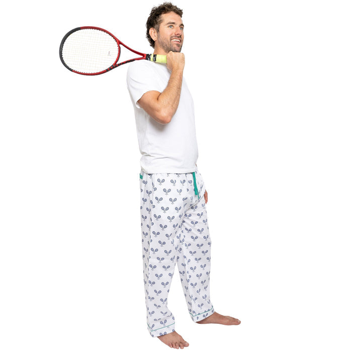 Men's Tennis Navy PJ Pants - Organic Cotton Poplin