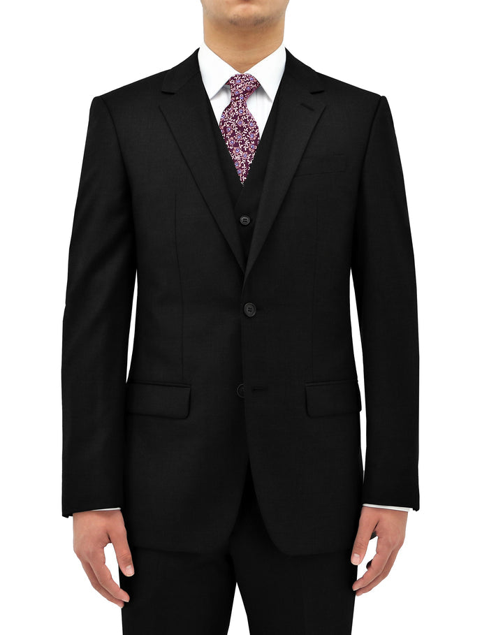 Michel 106 Black Australian Merino Wool Suit Jacket