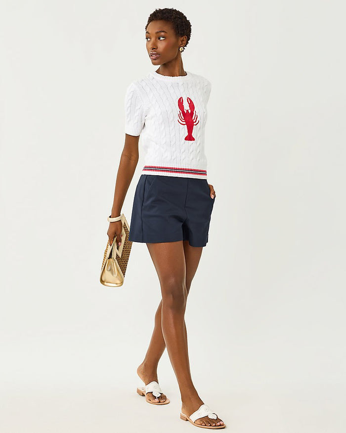 Lilly Pulitzer - Miko Sweater - Resort White Lobster Embroidery