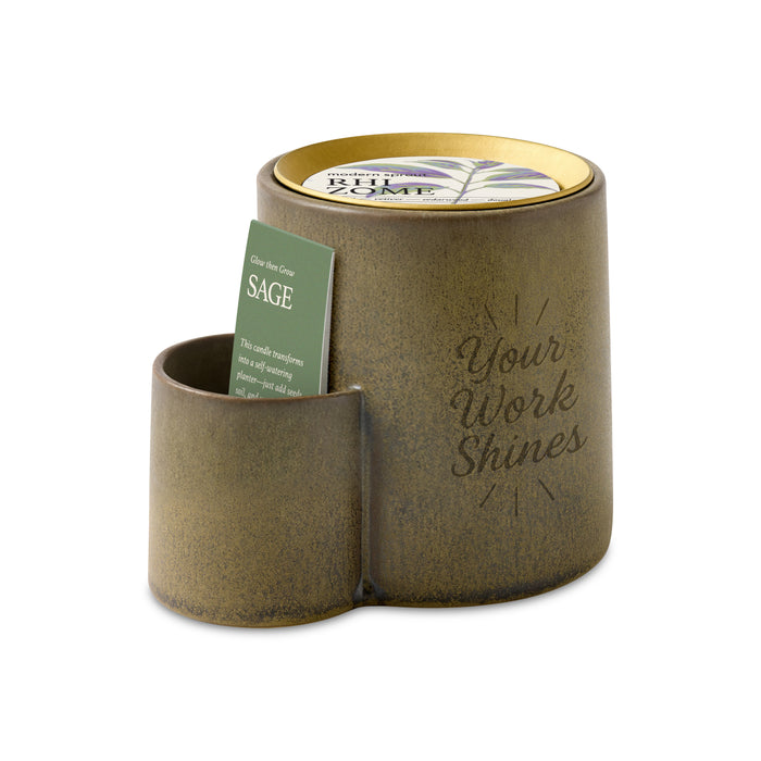 Modern Sprout Ember Earth Candle + Planter