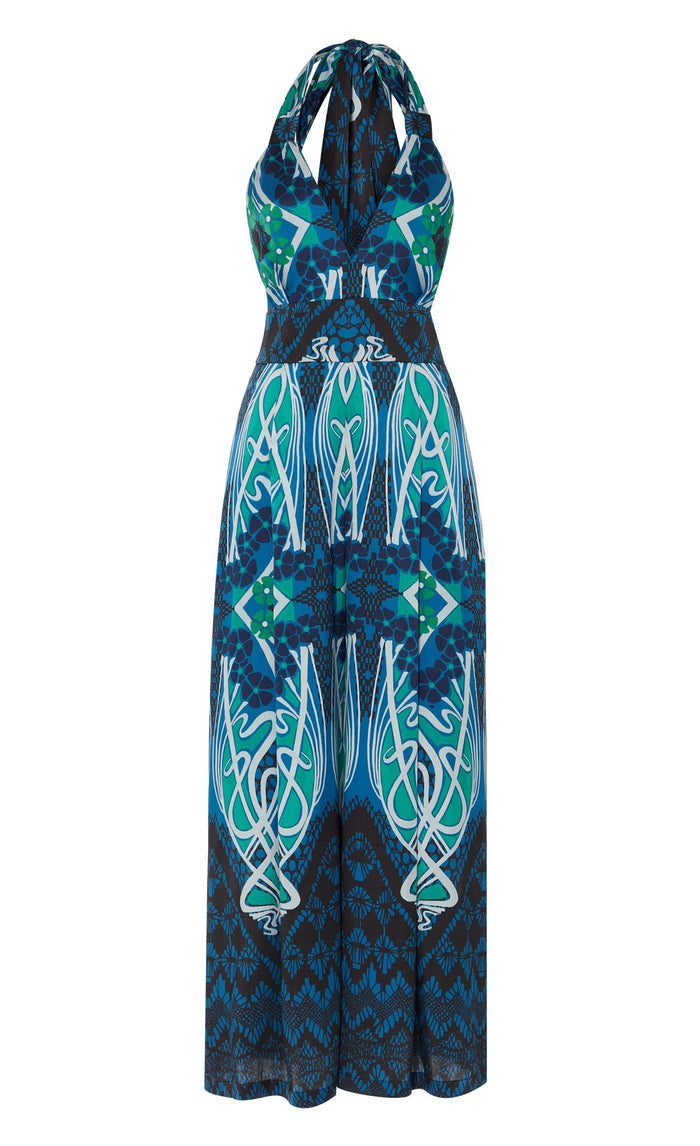 Monikh Jumpsuit - Blue & Green Mix