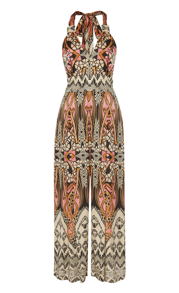 Monikh Jumpsuit - Pink & Sand Mix