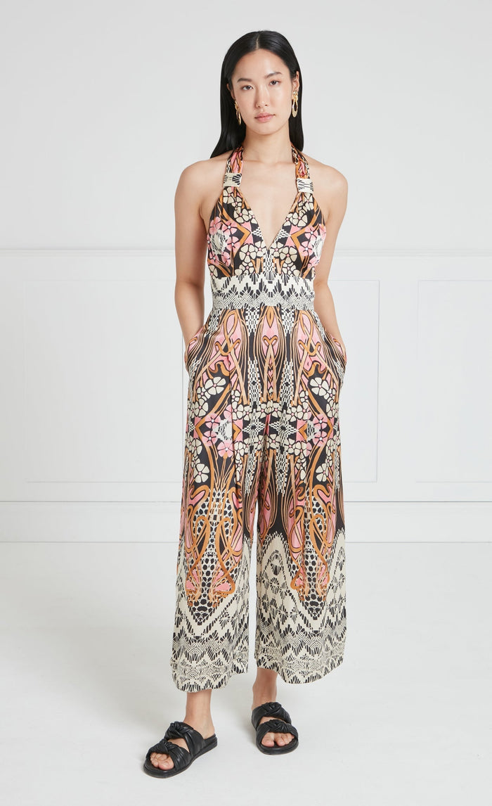 Monikh Jumpsuit - Pink & Sand Mix