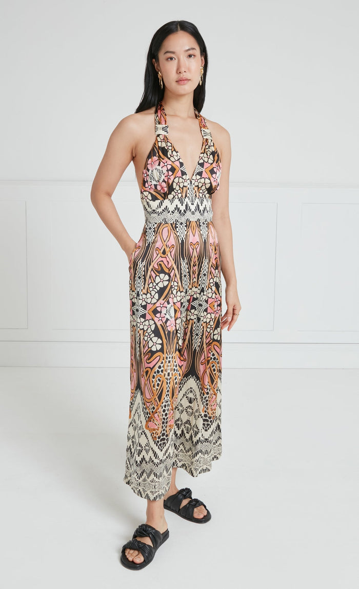 Monikh Jumpsuit - Pink & Sand Mix