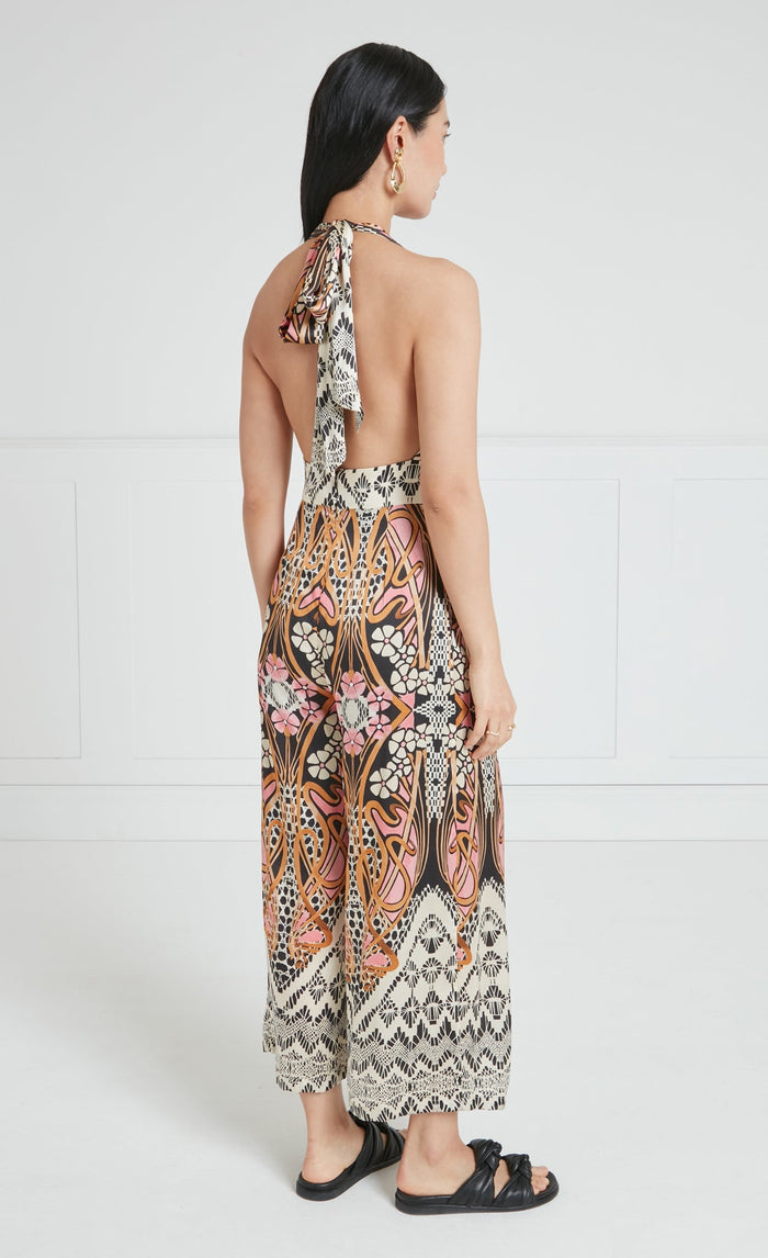 Monikh Jumpsuit - Pink & Sand Mix