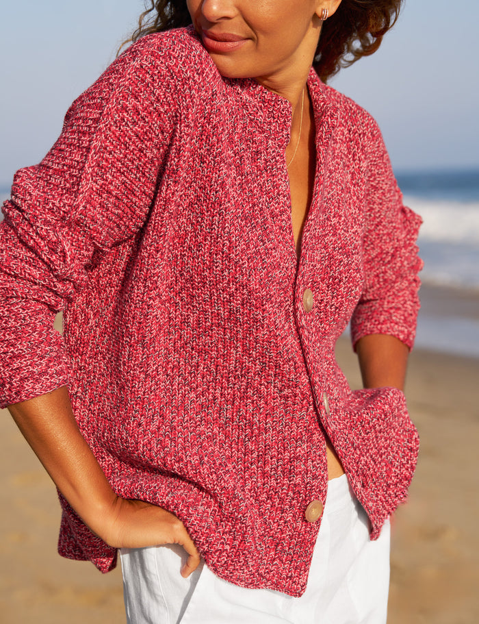 MONTECITO CARDIGAN Firecracker, Pure Italian Cotton