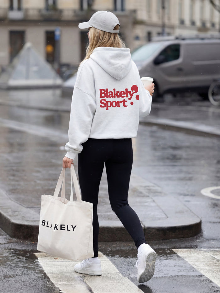 Motion Oversized Hoodie - Marl White