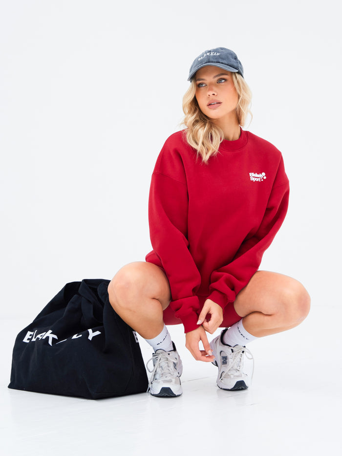 Motion Oversized Jumper - Cherry Red