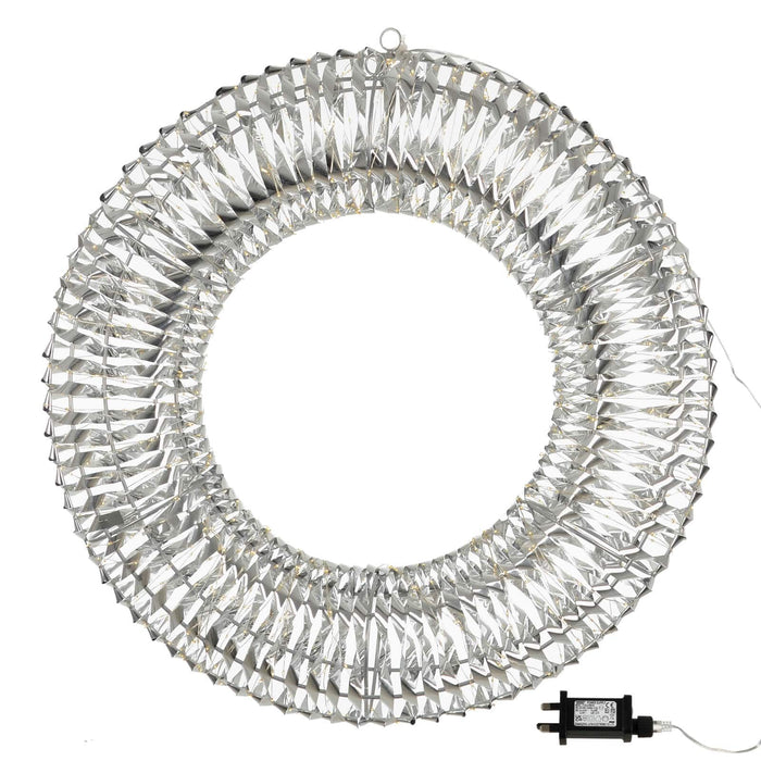 Silver Christmas wreath with power plug